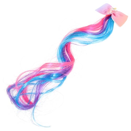 FOMIYES 2st Farbige Haarverlängerungen Crazy Hair Day Accessoires Für Kinder Einhorn Schleife Haarperücke Mit Farbverlauf Einhorn-kopfbedeckung Perücken Zubehör Kleine Gradient Violett von FOMIYES