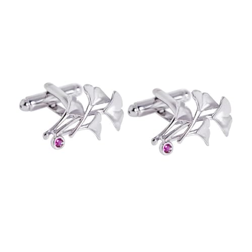 FOMIYES 2 Stück Manschettenknöpfe Herren Ginkgo Design Metalllegierung für Hemden Anzüge Hochzeit Party Stilvolle Dekorative Verschlüsse Langlebig und Praktisch von FOMIYES
