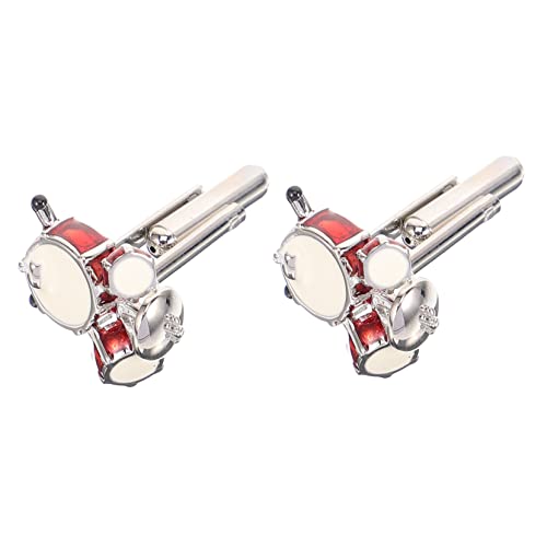 FOMIYES 2 Stück Manschettenknöpfe Herren Trommel Schlagzeug Design Metall Schmuck für Anzug Hemd Business Hochzeit für Männer von FOMIYES