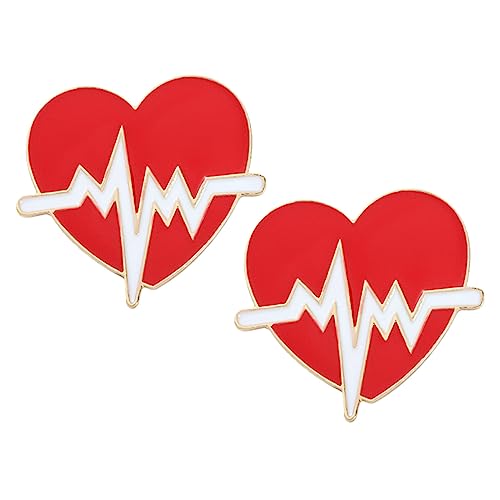 FOMIYES 2 Stück Medizinische Broschen Herz Pin mit Design Kreative Anstecker für Kleidung und Taschen für Krankenschwestern und Medizinstudenten Rot Robustem von FOMIYES