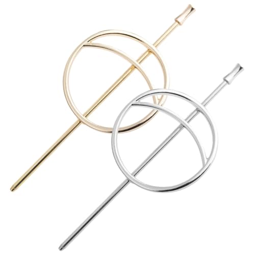 FOMIYES 2 Stück Metall Haarnadeln Haarschmuck Damen Alloy Haarklammern Rund Hohl Elegant für Dutt Hochzeitsfrisur und Alltag Langlebig Sicher Haltend Passend für Dickes Haar von FOMIYES