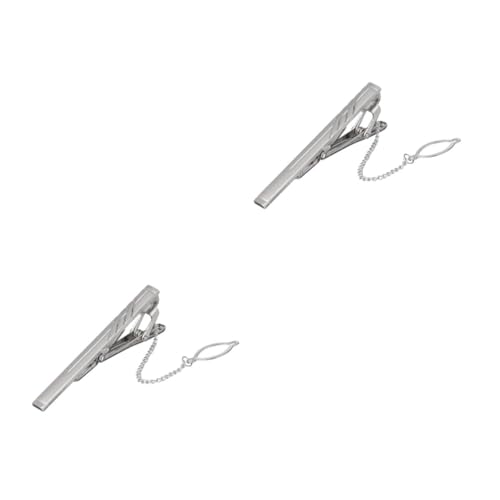FOMIYES 2 Stück Metall Krawattenklammer Herren Business Necktie Clip mit Federspannung Elegant Einfach Glänzend Verhindert Krawattenschwingen Für Hemd Krawatte Büro Hochzeit von FOMIYES