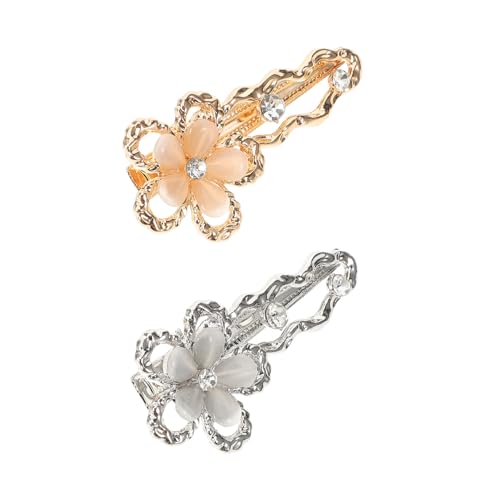 FOMIYES 2 Stück Metallblumenhaarclip Geformt Haarspangen Für Mädchen Haarklammern Mädchen Haarspange In Rechnung Gestellt Alligator Clips Styling Klein Gold Zinklegierung von FOMIYES