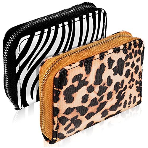FOMIYES 2 Stück Kleiner Geldbörse Damen Leopard Und Zebra Muster Kleine Zipper Geldbörse Tragbare Brieftasche Für Münzen Karten Und Schlüssel Leicht Und Praktisch von FOMIYES