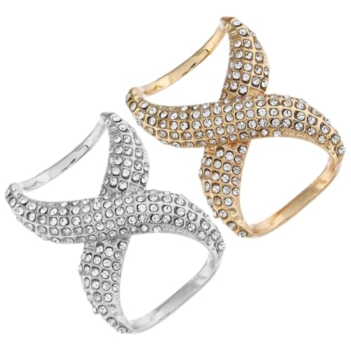 FOMIYES 2 Stück Modische Schalringe mit Strassbesatz Schlichte und Stilvolle Schalclips aus Vielseitig Einsetzbar als Schal oder Cardigan Verschluss für Damen Gold und Silberfarben von FOMIYES