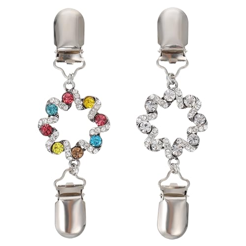 FOMIYES 2 Stück Modische Seidenschal Clips mit Strass Perlen Broschen Cardigan Kragen Clips für Damen Vielseitige Halstuch Verschlüsse und Kleid Accessoires von FOMIYES