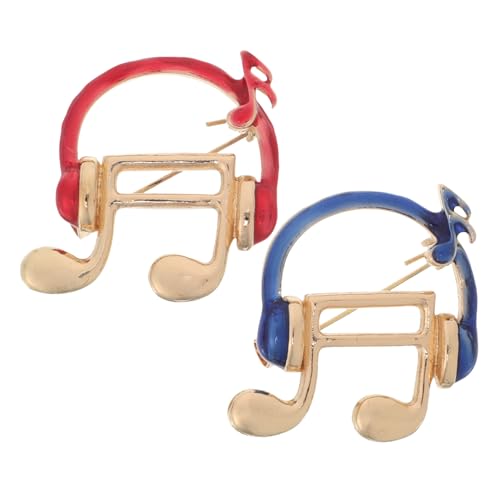 FOMIYES 2 Stück Musiknoten Brosche – Kopfhörer Noten Anstecknadel Kleider Accessoires Corsage Für Hut Tasche Anzug Schmuck Für Musikpartys Musiker von FOMIYES