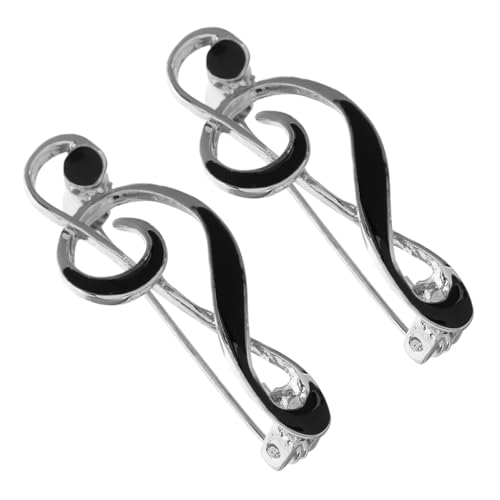 FOMIYES 2stücke Brosche Musiknote Zinklegierung Broschennadeln Stilvolle Violinschlüssel Aussage Brosche Mode Schmuck Zubehör Für Schal Pullover Herren Damen Accessoires Anstecknadeln von FOMIYES