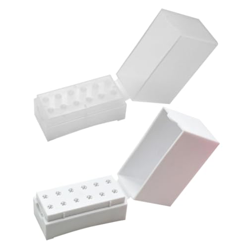 FOMIYES 2 Stück Nagelbohrer Aufbewahrungsbox mit Halterung Praktischer Organizer für Nagelbohrer und Schleifköpfe Faltbarer Langlebiger Kunststoff Geeignet für Maniküre und Nail Art von FOMIYES
