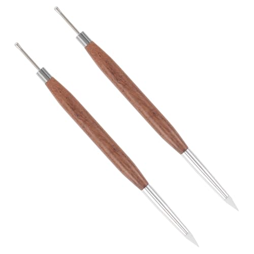 FOMIYES 2 Stück Nail Sculpture Pen mit Doppelseitiger Silikonspitze und Sandelholzgriff Präzises Nail Art Werkzeug für Gel Polish Design Zeichnen Formen Gravieren Detailgenaue Nagelkunst von FOMIYES