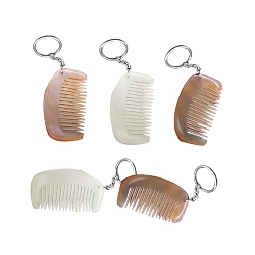 FOMIYES 2stücke Natürlicher -horn-kamm Schlüsselanhänger Mini-kamm Anhänger Kreatives Hängedekor Taschenanhänger Ornament Muster b Gebogener Zufällige Farbe von FOMIYES