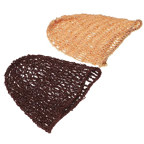 FOMIYES 2 Stück Netz-Haarnetz Satin-Gefütterte Turbane Für Damen Baumwollschal Für Damen Nachtschlafmütze Netz-Plopping-Mütze Für Lockiges Haar Haarschutz-Mütze Haarspülung von FOMIYES