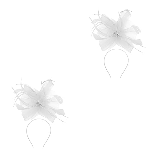 FOMIYES 2 Stück Netz-Kopfschmuck Tocados Para El Haarschmuck Handgefertigter Hut Elegante Kopfbedeckung Haarschmuck Für Frauen Mädchen Hut Frauen Beanie Flapper Kopfbedeckung von FOMIYES
