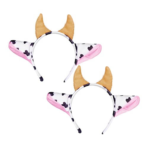 FOMIYES 2 Stück Niedliches Haarreif Teilig mit Kuhhorn Design Bunte Cartoon Party Haarreifen für Universelle Robust und Einfach zu Tragen für Geburtstagsfeiern und Kostümveranstaltungen von FOMIYES