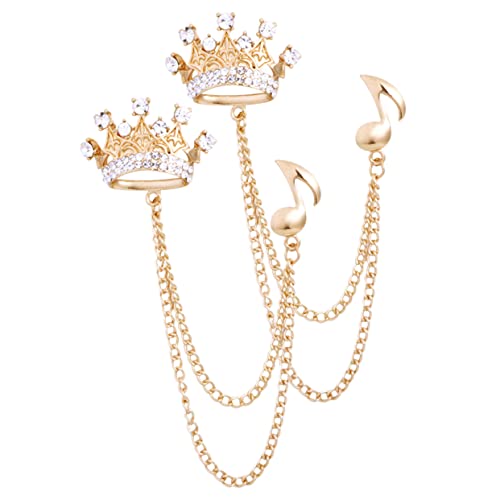 FOMIYES 2 Stück Noten Anstecknadel für Männer Eleganter Krawatten Pin mit Glitzerstein Stilvolle Brosche für Hemdkragen Jacken Anlässe Wie Hochzeiten Partys von FOMIYES