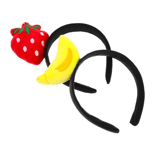 FOMIYES 2 Stück Obst Haarreifen Erdbeer und Bananen Haarbänder Leicht Bequem Für Halloween Cosplay Party Kostümzubehör Für Live Streaming und Fotoshooting von FOMIYES