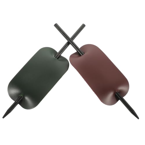 FOMIYES 2 Stück PU Leder Haarschmuck Teiliges mit Haarklammer und Stab Leicht Strapazierfähig für Alltag Party Hochzeit Damen Eleganter Dutt Accessoire in Grün und Weinrot von FOMIYES