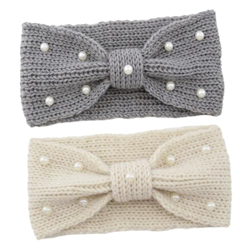 FOMIYES 2stücke Perlen Stirnbänder Für Damen Stirnbänder Winter Stirnband Für Damen Schal Ohrenwärmer Stirnband Herbst Kopfwärmer Für von FOMIYES