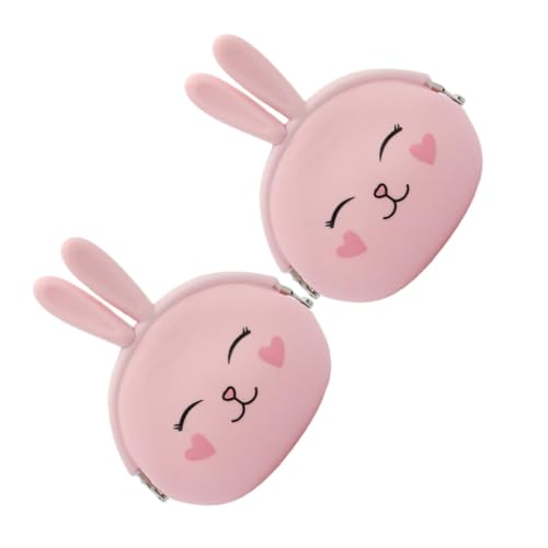 FOMIYES 2stücke Münzbörse Mit Hasen-Design Kleines Portemonnaie Geldbeutel Aus Silikon Wechseltasche Mit Schnallenverschluss Tragbare Schlüsseltasche Für Münzen Und Kleingeld von FOMIYES