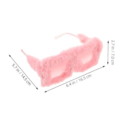 FOMIYES 2 Stück Plüsch Sonnenbrille Damen mit Weichem Flauschrahmen Uv Schutz Leichte Partybrille für Festivals und Freizeit Verspielte Accessoires von FOMIYES