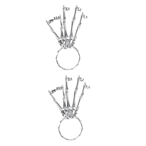 FOMIYES 2 Stück Punk Halloween Armband Herren Skelett hand Design Verstellbar Retro Stil Wrist Decor für Cosplay Party von FOMIYES