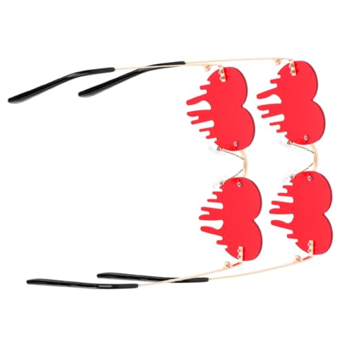 FOMIYES 2 Stück Randlose Herz Sonnenbrille Damen Metallbügel PC Linsen Partybrille für Erwachsene Tropfen Design Bunte Disco Brille Jahre Festival Accessoire FOMIYES 2 Stück Randlose Herz Sonnenbrille Damen Metallbügel PC Linsen Partybrille für Erwachsene Tropfen Design Bunte Disco Brille Jahre Festival Accessoire von FOMIYES