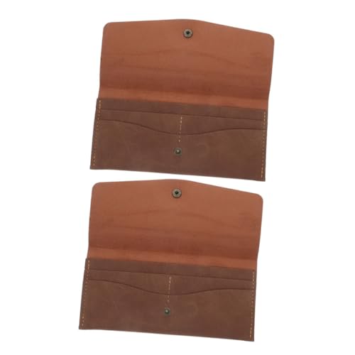 FOMIYES 2 Stück Retro Leder Geldbörse Kartenetui Portemonnaie Klein Kartenetui Kartenhülle Portemonnaie Kreditkartenetui Visitenkartenetui Für Geldbörse Kreditkartenhalter Pu Leder von FOMIYES