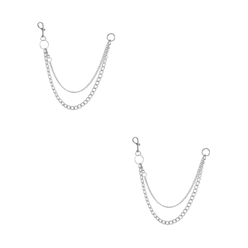 FOMIYES 2 Stück Retro Metal Jeans Kette für Damen Taillenkette Strapazierfähigem Material Stilvolle Punk Hip Hop Hosenkette für Schlüssel Kleine Accessoires für Jeans Gothic Punk Looks von FOMIYES