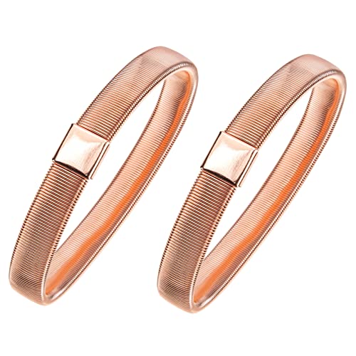 FOMIYES 2 Stück Roségold Elastische Herren Armbänder Langlebige Ärmelhalter Praktische Sleeve Garters für Hemdärmel Verstellbare Armreifen Vielseitig Tragbar Links oder Rechts Modisches von FOMIYES