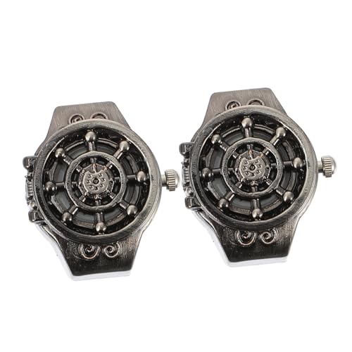 FOMIYES 2 Stück Ruder Ringuhr Modische Ringuhr Digitale Fingeruhr Fingerringuhr Geburtstagsgeschenk Damenuhren Verstellbare Fingeruhr Damen Fingeruhr Schicke Uhr Zinklegierung von FOMIYES