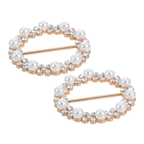 FOMIYES 2 Stück Schalring Clips für Damen Metallische Rundclips mit Strass Vielseitige T Shirt Halter für Kleidung Langlebige Schal Schnallen und Wrap Halter von FOMIYES