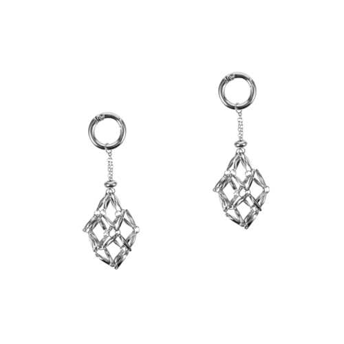 FOMIYES 2 Stück Schlüsselanhänger Zubehör Anhänger Tags Edelsteine ​​Charms Schlüsselanhänger Ringe Schlüsselanhänger Geldbörse Charm Schlüsselanhänger Damen Portemonnaie Charm Silber von FOMIYES