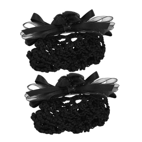 FOMIYES 2 Stück Schwarze Haarnetz Haarspange mit Schleifen Design Haarschmuck für Bankangestellte Damen Haarnetz für Hochsteckfrisuren Robust und Elegant für Professionelle Umgebungen von FOMIYES
