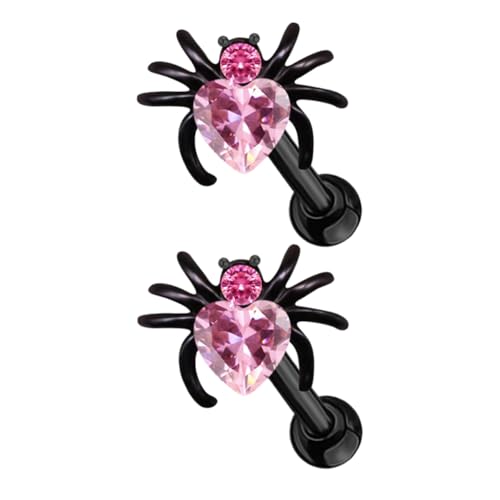 FOMIYES 2 Stück Schwarze Spinnen Ohrstecker mit Strass Kleine Gothic Tier Ohrstecker Halloween Schmuck für Frauen und Mädchen Langlebig von FOMIYES