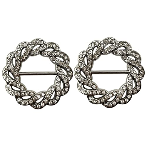 FOMIYES 2 Stück Seidenschal Schnalle mit Strass Verstellbare Schalringe für Shirts Hüte und Seidenschals Leicht und Handlich Elegantes Design Hochwertige Verarbeitung von FOMIYES