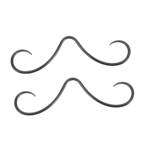 FOMIYES 2 Stück Septum Nose Rings aus Edelstahl Schwarz mit Einzigartigem Mustache Design für Damen und Herren Modisches Nasenpiercing für Body Piercing Trendiges und Auffälliges von FOMIYES