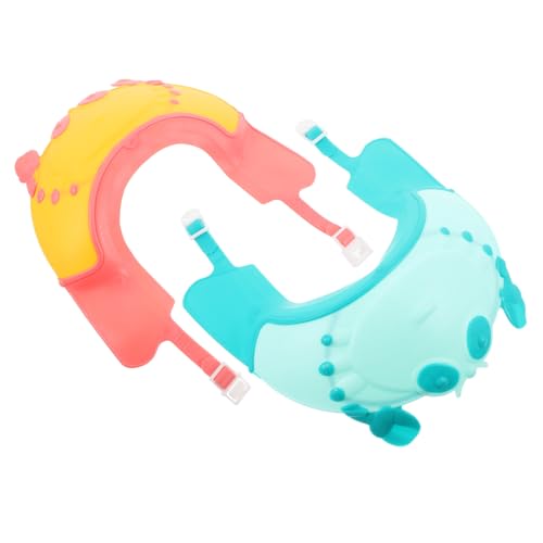 FOMIYES 2 Stück Shower Cap Verstellbar Wasserdichtes PP Material Haarwaschschutz für Jahre mit Ohr Augenschutz Flexibel Leicht zu Reinigen Geeignet für Junge Mädchen und Kleinkinder von FOMIYES