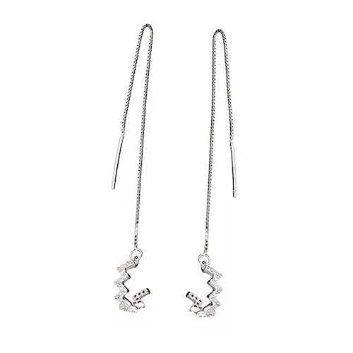 FOMIYES 2 Stück Silber Ohrclip Ohrhänger mit Dangle Kette Elegantes Schmuckstück für Frauen und Mädchen Langlebig und als für Freundin oder Tochter von FOMIYES