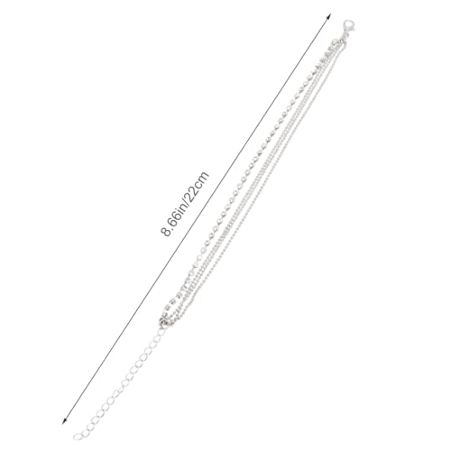 FOMIYES 2 Stück Silberne Fußkette mit Künstlichen Diamanten Verstellbare Korrosionsbeständige Fußhänger für Damen Schlichtes Langlebiges Schmuckaccessoire für Strand und Alltag von FOMIYES