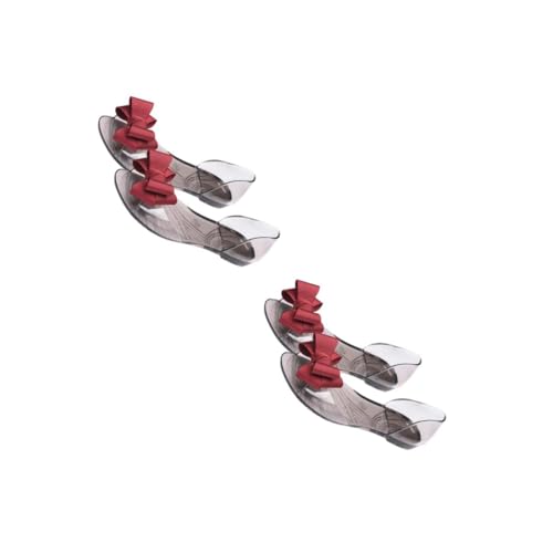 FOMIYES 2 Stück Sommer Sandalen Damen Flache Jelly Schuhe Rote Bowknot Sandaletten Kreativ Strand Schuhe Leicht Zum Anziehen Langlebig Für Urlaub Freizeit von FOMIYES