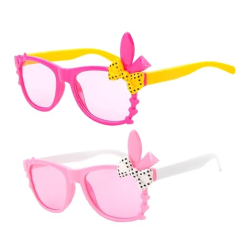 FOMIYES 2 Stück Sonnenbrille mit Hasenohren und Schleife Uv Schutz Modisch und Leicht Robustes Material für Partys und Alltag Farblich Sortiert für Jungen und Mädchen von FOMIYES