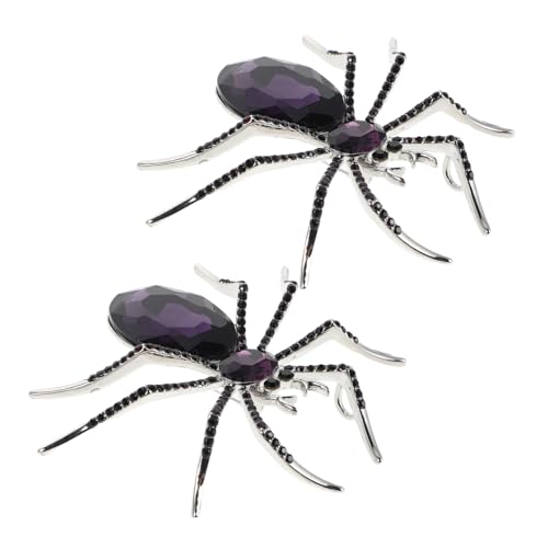FOMIYES 2stücke Bling Spinnenbrosche Halloween Brosche Aus Glas Für Kleidung Anzüge Hüte Taschen Und Mäntel Vintage-insektenaccessoire Für Damen Und Herren von FOMIYES