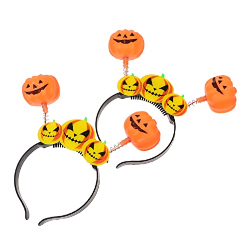 FOMIYES 2st Stirnband Kürbis-kopfschmuck Halloween-party-kopfschmuck Glitzerstirnbänder Für Damen Festival-party-kopfschmuck Kürbisschädel Damen Stirnbänder Fräulein Federkopf Plastik Haar von FOMIYES