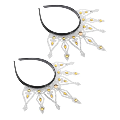 FOMIYES 2stücke Krone Stirnband Mit Strass Für Frauen Hochzeit Brautjungfern-accessoires Prinzessinnen-kopfschmuck Elegant Tiara Retro Design Party Zubehör von FOMIYES