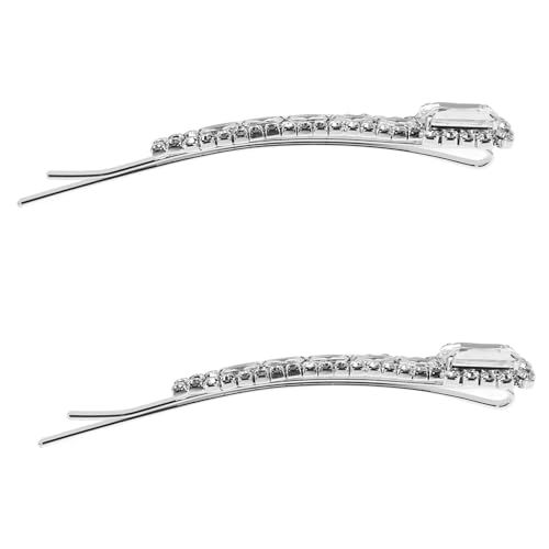 FOMIYES 2 Stück Strass Haarspangen Funkelnden Kristallen Elegante Haarklammern für Damen Rutschfeste Haarschmuck Clips für Hochzeit Party und Alltag Silberfarben von FOMIYES