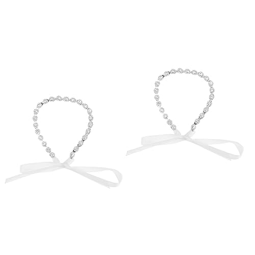 FOMIYES 2st Strass-stirnband Brautblatt Stirnband Elastische Stirnbänder Für Damen Hochzeit Blatt Stirnband Kopf Kette Kopfschmuck Für Die Braut Kristall Strasssteine Frau Hochzeitskleid von FOMIYES