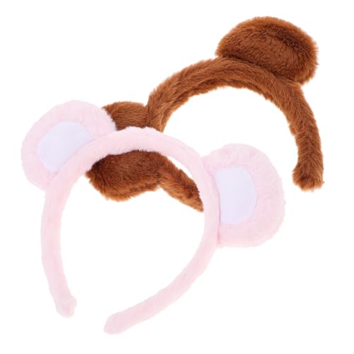 FOMIYES 2 Stück Teiliges Bärenohren stirnband für Damen Weiches Plüschhaarband Elastisch und Bequem für Cosplay Partys und Fotos Niedliches Accessoire für Frauen und Mädchen von FOMIYES