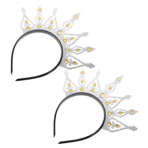 FOMIYES 2 Stück Teiliges Braut Haarschmuck Haarreif Vintage Tiara Stirnband mit Funkelnden Strasssteinen Eleganter Haarschmuck für Hochzeit Abschlussball Party Passend Silberfarben von FOMIYES