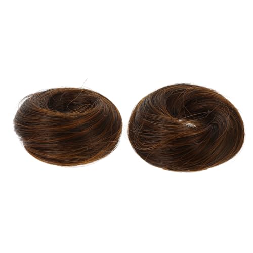 FOMIYES 2 Stück Teiliges Bun Hair Scrunchies in Hellbraun Verstellbare Haar Dutt Extensions für Damen und Mädchen Einfaches Styling für Alltag Party Halloween und Cosplay Fester von FOMIYES