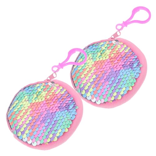 FOMIYES 2 Stück Teiliges Damen Geldbörse Clutch mit Großen Fächern für Münzen Kleingeld Funkelnde Pailletten Pastellfarben für Partys Besondere Anlässe von FOMIYES